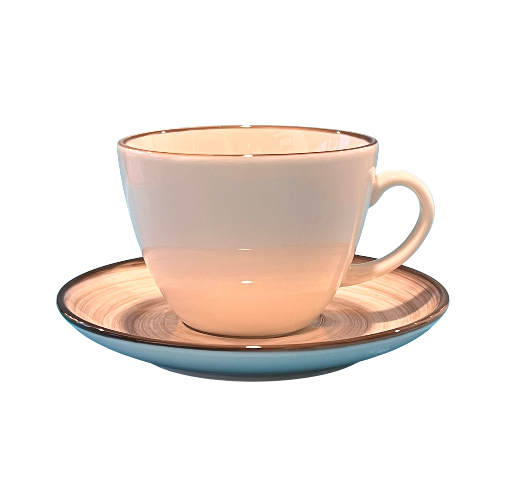 Set de 6 tasses et sous tasse à espresso blanc et doré