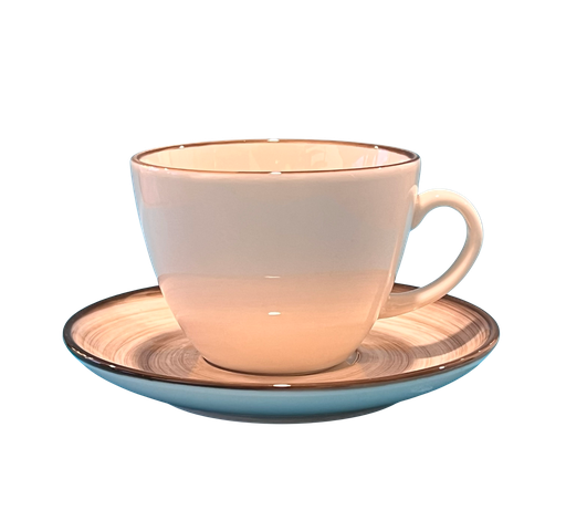 [BAO0026] Set de 6 tasses et sous tasse à espresso blanc et doré